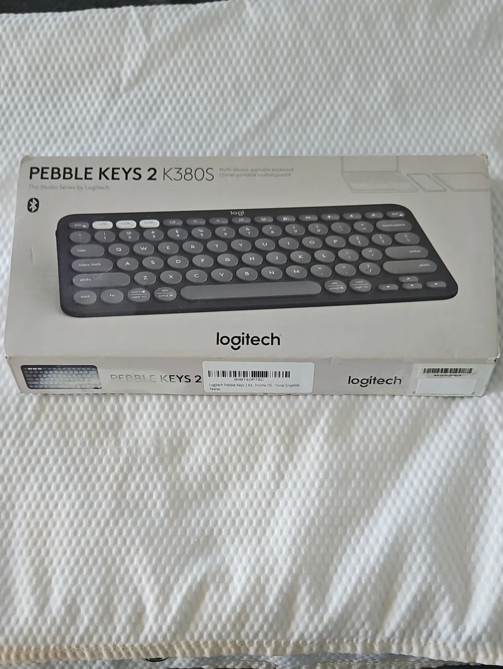 Used Logitech Pebble Keys 2 K380S Wireless Keyboard in Dark Gray and Light Gray
